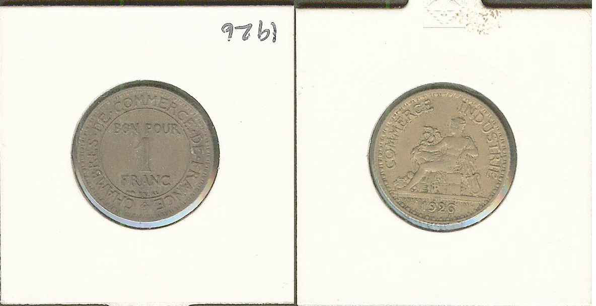 1 franc Chambres des Commerce 1926 SUP